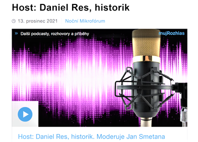 Daniel Res hovořil v pořadu Noční Mikrofórum o smyslu dějin a své knize o vítězi od Waterloo